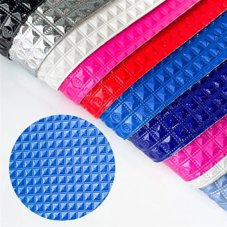 Diamond Grid Embossed PU Microfiber Leather factory Diamond Grid Embossed PU Microfiber Leather factory