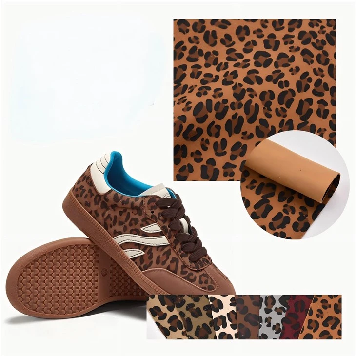 Leopard Print Suede PU Fabric