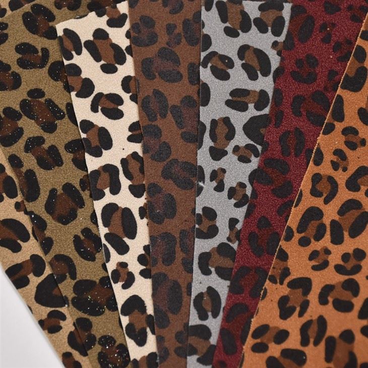 Leopard Print Suede PU Fabric factory Leopard Print Suede PU Fabric factory