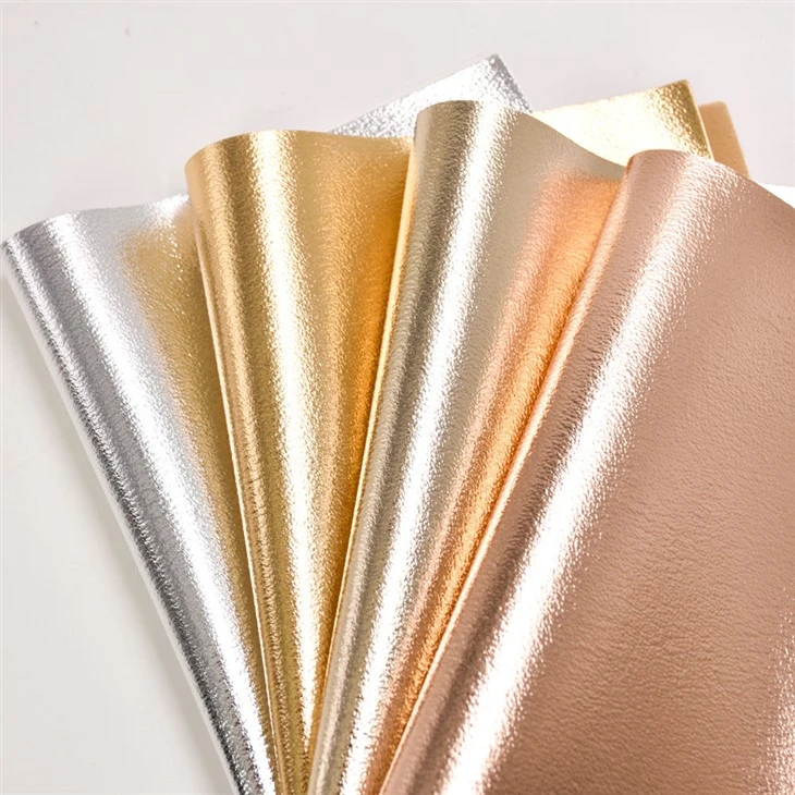 Metallic Litchi Grain Faux Leather