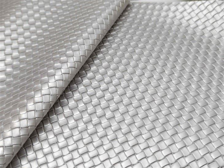 Metallic Square Woven Embossed Faux Leather factory Metallic Square Woven Embossed Faux Leather factory