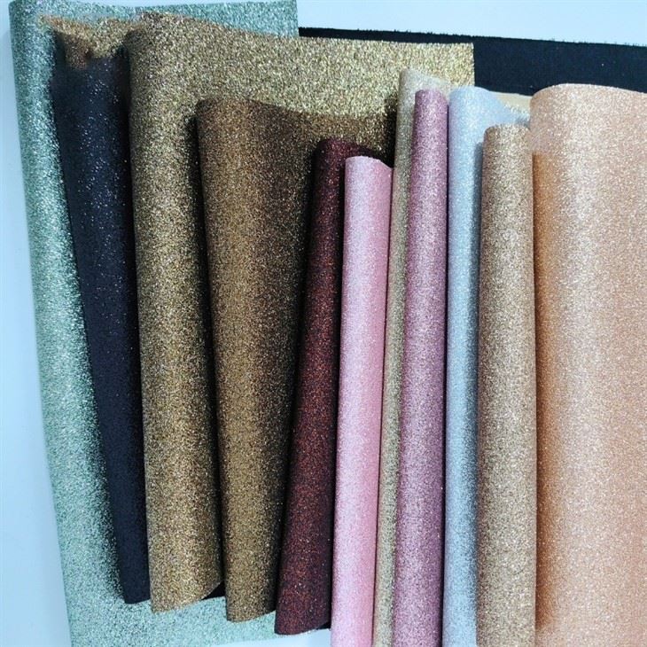 Premium Fine Glitter PU Leather | Non Shedding, Multi Color, Factory Wholesale