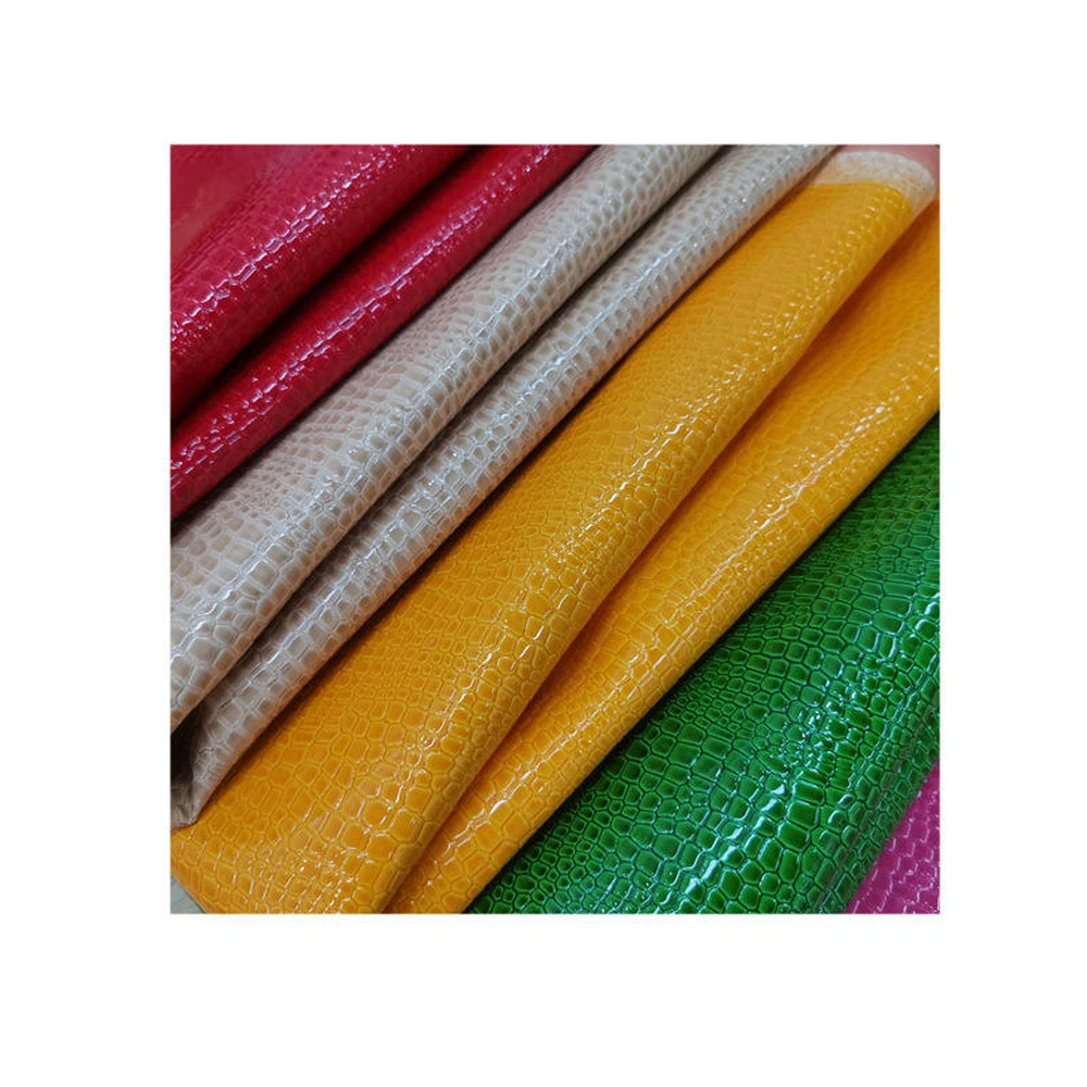 Glossy Crocodile Embossed PU Leather For Bags Accessories 3 Glossy Crocodile Embossed PU Leather For Bags Accessories 3
