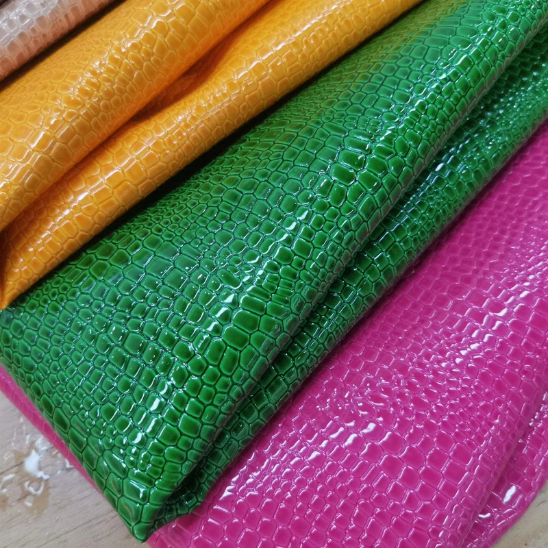 Glossy Crocodile Embossed PU Leather For Bags Accessories 4 Glossy Crocodile Embossed PU Leather For Bags Accessories 4