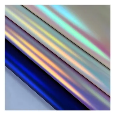 Matte Color Polyurethane Smooth Leather Holographic Foil Metallic Synthetic Leather