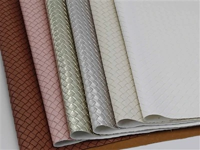 Metallic Square Woven Embossed Faux Leather
