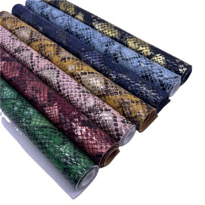 Snake Texture PU Leather Material For Shoe Upper & Bag Making