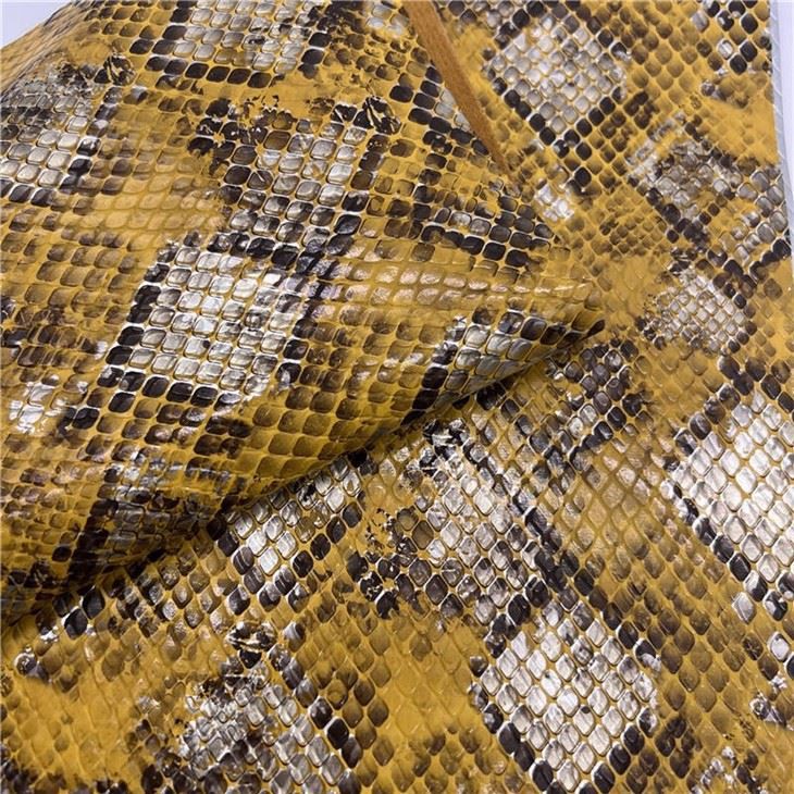 Snake Texture PU Leather Material For Shoe Upper & Bag Making high quality