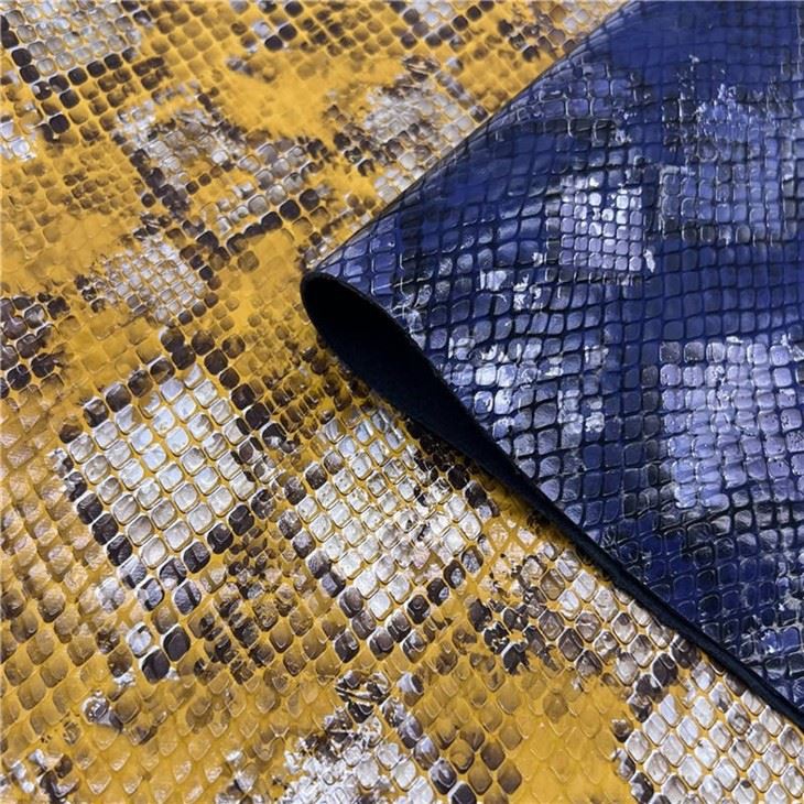 Snake Texture PU Leather Material For Shoe Upper & Bag Making best