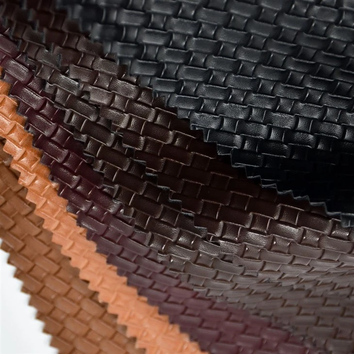 Woven Embossed PU Leather For Bags high quality
