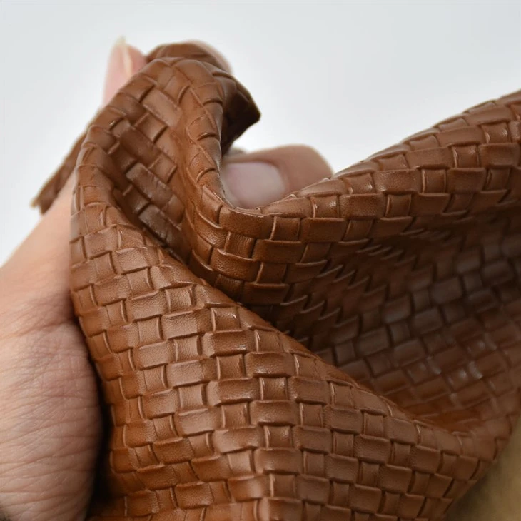 Woven Embossed PU Leather For Bags suppliers